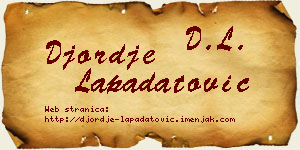 Đorđe Lapadatović vizit kartica